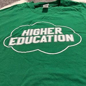 Unisex HIGHER EDUCATION Green tee, XXL